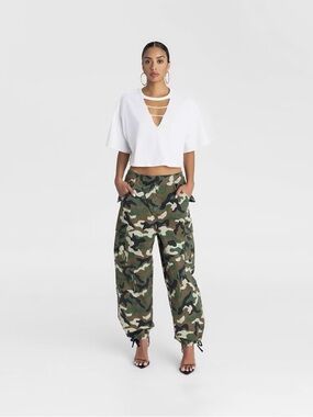 KBB by KAHLANA Women's Mid-Rise Straight Leg 'The Cargo Jogger' - Dark Camo 1X